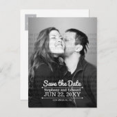 Stijlvol sparen de Datum Foto Briefkaart (Voorkant / Achterkant)