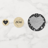 Stijlvol speciaal verjaardagstabeltje 80th confetti (Voorkanten)