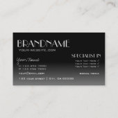 Stijlvol spiegellettertype Klassiek zwart-wit verl Visitekaartje (Achterkant)