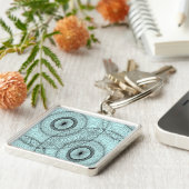 Stijlvol Spirly Zen Doodle Patroon Sleutelhanger (Zijkant)