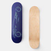 Stijlvol Sportscar - gloeiend blauw neon automatis Skateboard (Voorkant)