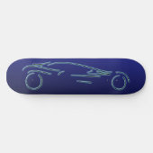 Stijlvol Sportscar - gloeiend blauw neon automatis Skateboard (Horizontaal)