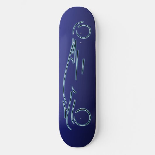 Stijlvol Sportscar - gloeiend blauw neon automatis Skateboard (Voorkant)