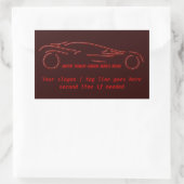 Stijlvol Sportscar - gloeiend rood neon automatisc Rechthoekige Sticker (Tas)