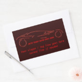 Stijlvol Sportscar - gloeiend rood neon automatisc Rechthoekige Sticker (Envelop)
