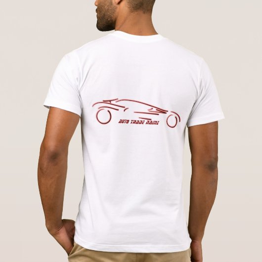 Stijlvol Sportscar - gloeiend rood neon automatisc T-shirt (Achterkant)