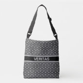 Stijlvol Star-patroon & gordel in zwart-wit Crossbody Tas (Voorkant)