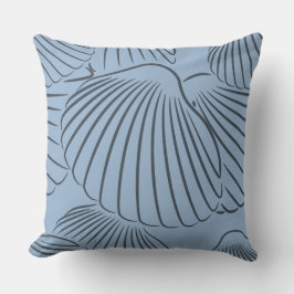 Stijlvol Steel-Blue Seashell Pattern Sierkussen