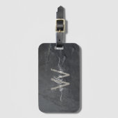 Stijlvol Steenkoolmonogram voor Stedenstonk Bagagelabel (Voorkant (verticaal))