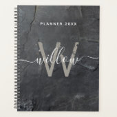 Stijlvol Steenkoolmonogram voor Stedenstonk Planner (Voorkant)