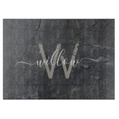 Stijlvol Steenkoolmonogram voor Stedenstonk Snijplank (Voorkant)