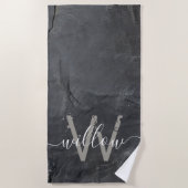 Stijlvol Steenkoolmonogram voor Stedenstonk Strandlaken (Voorkant)