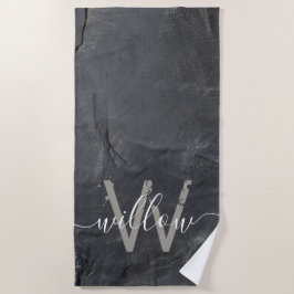 Stijlvol Steenkoolmonogram voor Stedenstonk Strandlaken