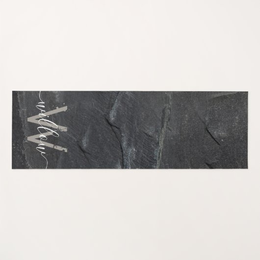 Stijlvol Steenkoolmonogram voor Stedenstonk Yogamat (Voorkant (horizontaal))