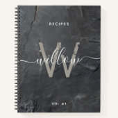 Stijlvol Steenkoolmonogram voor Steenkonk Gray Sto Notitieboek (Voorkant)