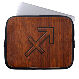 Stijlvol Sterrenbeeld Boogschutter in Mahonie Deco Laptop Sleeve