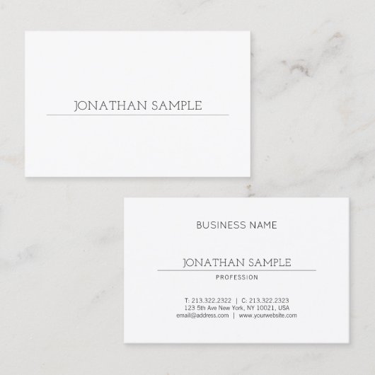 Stijlvol, stijlvol design, modern, rendy, luxe visitekaartje (Voorkant / Achterkant)