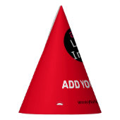 Stijlvol, stijlvol, fijn, aangepast bedrijfsrood feesthoedjes (Links)