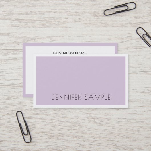 Stijlvol, stijlvol, glad Paars Visitekaartje (Voorkant / Achterkant in situ)