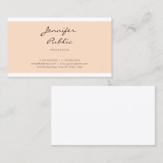 Stijlvol, stijlvol, grafisch ontwerp, Trendy Plain Visitekaartje (Voorkant / Achterkant)