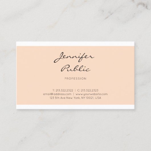 Stijlvol, stijlvol, grafisch ontwerp, Trendy Plain Visitekaartje (Voorkant)