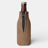 Stijlvol, stijlvol, leder zwart goudmonogram flesjeskoeler (Fles Achterkant)