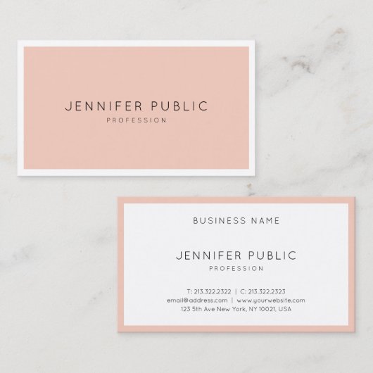 Stijlvol, stijlvol, modern, minimalistisch design visitekaartje (Voorkant / Achterkant)