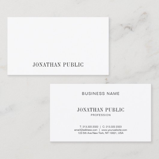 Stijlvol, stijlvol, modern visitekaartje (Voorkant / Achterkant)