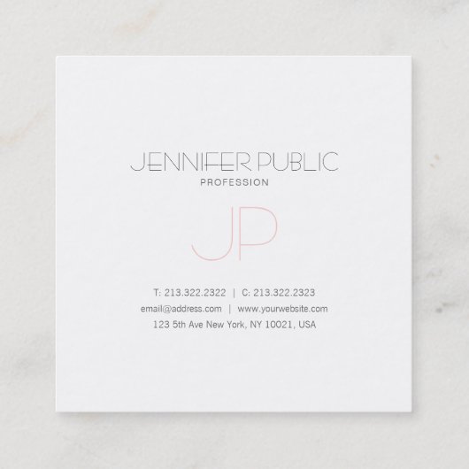 Stijlvol, stijlvol, stijlvol design, stijlvol, lux vierkante visitekaartje (Achterkant)