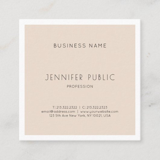 Stijlvol, stijlvol, stijlvol grafisch ontwerp, pro vierkante visitekaartje (Voorkant)