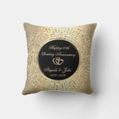 Stijlvol Stip voor Chinees goud 50e bruiloft Jubil Kussen (Achterkant)