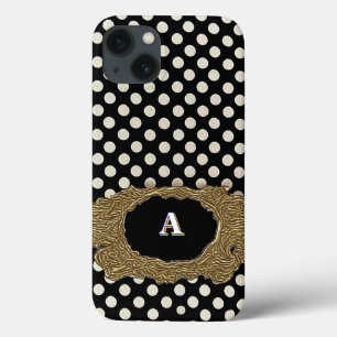 Stijlvol stippenpatroon met een luxe gouden lijst Case-Mate iPhone case