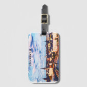 Stijlvol Stockholm Zweden Panorama City Uitzicht Bagagelabel (Voorkant (verticaal))