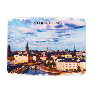 Stijlvol Stockholm Zweden Panorama City Uitzicht Magneet