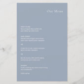 Stijlvol Stofblauw Modern Trouwmenu (Voorkant)