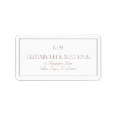 Stijlvol stoffig Roos Monogram Bruiloft Retouradre Etiket (Voorkant)