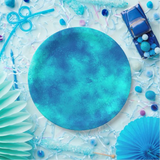 Stijlvol Storm cloud effect blauw Papieren Bordje (Feest)