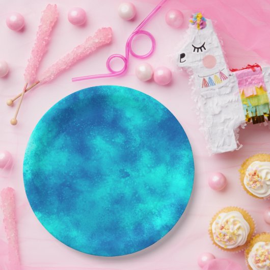 Stijlvol Storm cloud effect blauw Papieren Bordje (Feest)