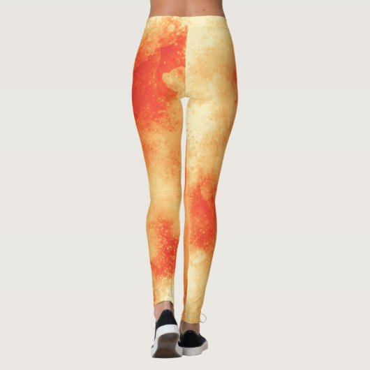 Stijlvol Storm cloud effect sinaasappel Leggings (Achterkant)