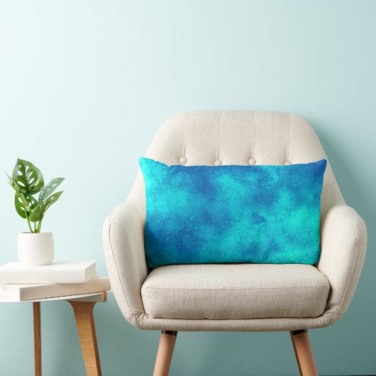 Stijlvol Storm wolk effect patroon blauw turquoise Kussen (Stoel)