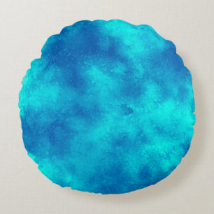 Stijlvol Storm wolk effect patroon blauw turquoise Rond Kussen