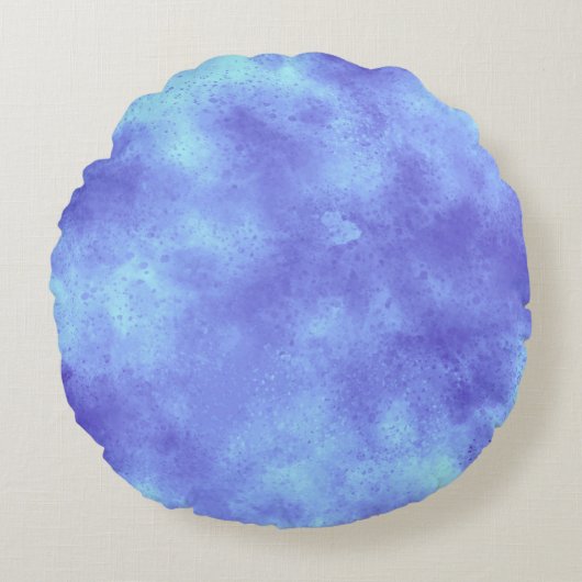 Stijlvol Storm wolk effect patroon pastel blauw Rond Kussen (Voorkant)