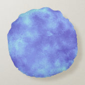 Stijlvol Storm wolk effect patroon pastel blauw Rond Kussen (Achterkant)