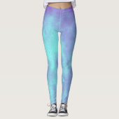 Stijlvol Stormen wolkeneffect paarse blauw Leggings (Voorkant)