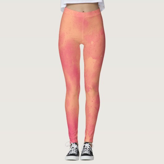 Stijlvol Stormen wolkeneffect Peach Leggings (Voorkant)