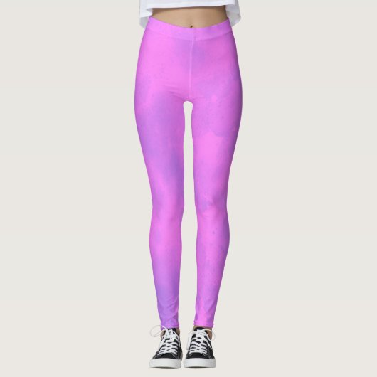Stijlvol stormwolk effect Roze Leggings (Voorkant)
