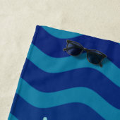 Stijlvol strand, blauwe golven strandlaken (In situ)