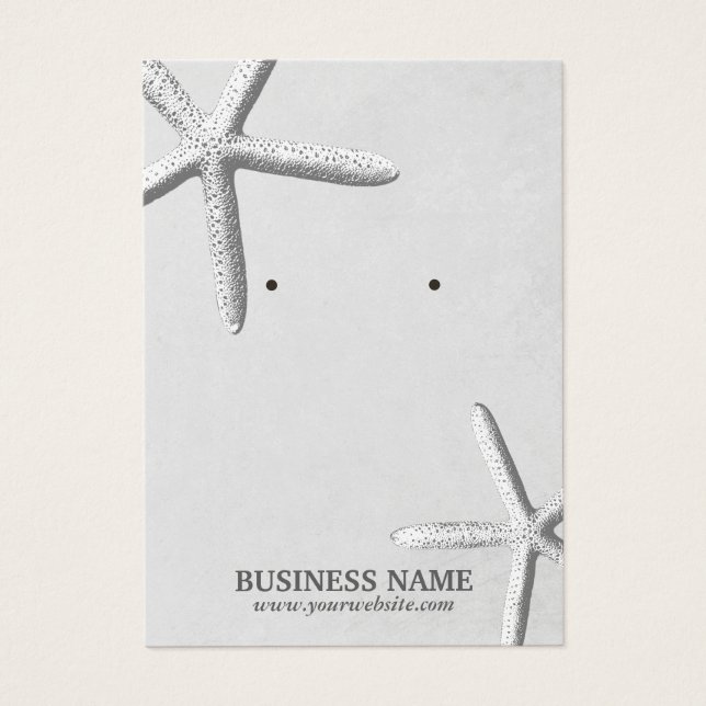 Stijlvol strand Theme Starfish Silver Earring Hold Visitekaartjes (Voorkant)