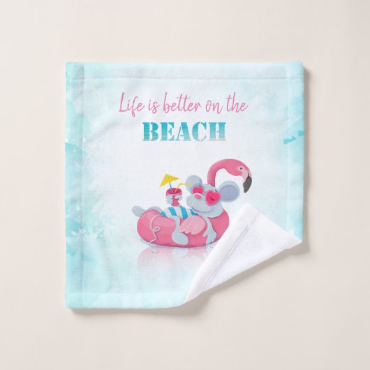 Stijlvol strand voor muizen bad handdoek (Wasdoekje)