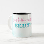 Stijlvol strand voor muizen tweekleurige koffiemok (Voorkant links)